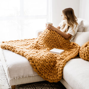 DIY KNITTING PATTERN GIANT KNITTED THROW